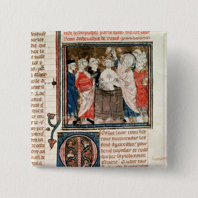 St. Remigius  Bishop of Rheims 2 Inch Square Button (Front)