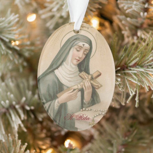 St. Rita de Cascia (M 015) Acrylique ovale (Arbre)