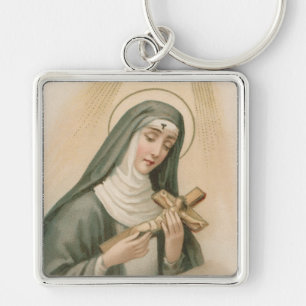 St. Rita of Cascia (M 015) Premium Square Metal Keychain