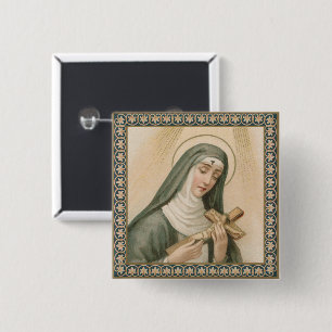 St. Rita of Cascia (M 015) Square 2 Inch Square Button