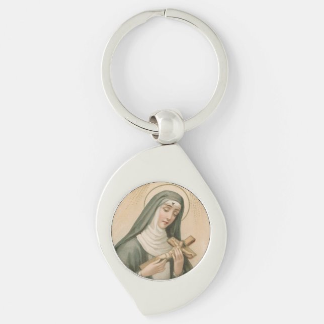 St. Rita of Cascia (M 015) Swirl Metal Keychain (Front)