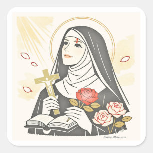 St. Rita of Cascia Square Sticker