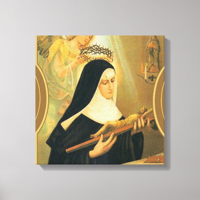 St. Rita of Cascia w/Crown of Thorns Angel Canvas Print (Front)