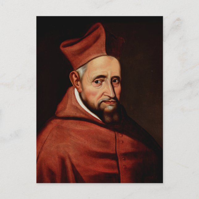 St. Robert Bellarmine Roman Library Art Postcard (Front)