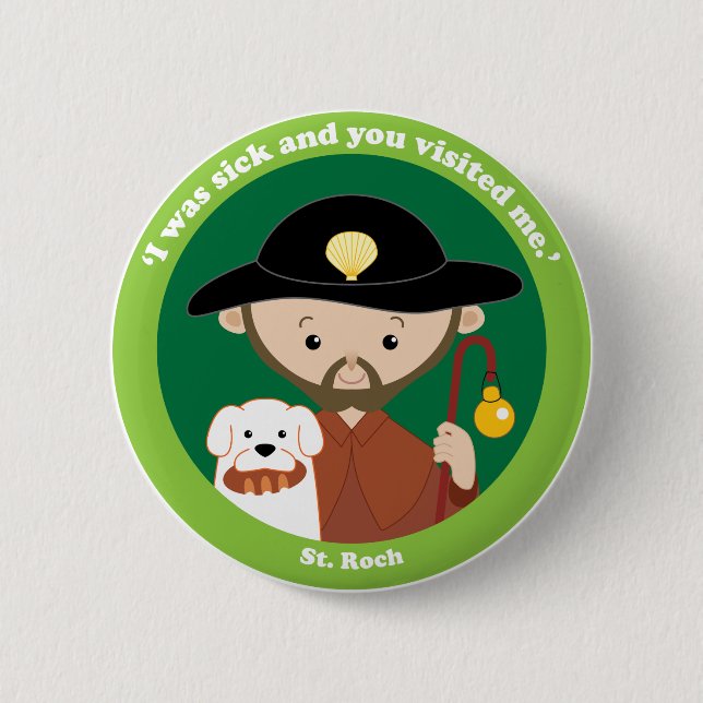 St. Roch 2 Inch Round Button (Front)