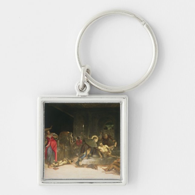 St. Roch Curing the Plague Keychain (Front)