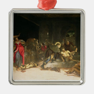 St. Roch Curing the Plague Metal Ornament