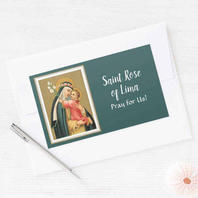 St. Rose of Lima and the Christ Child (M 023) Sticker (Envelope)