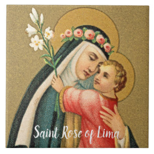 St. Rose of Lima and the Christ Child (M 023) Tile