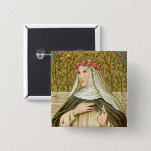 St. Rose of Lima (BK 020) 2 Inch Square Button