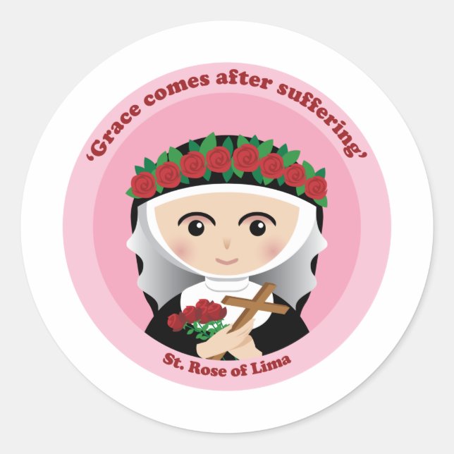 St. Rose of Lima Classic Round Sticker (Front)