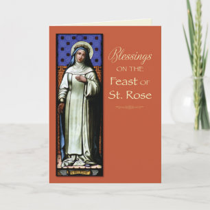 St. Rose of Lima Patron Saint Feast Day Blessings Card