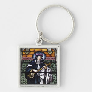 St. Rose of Lima -pray for us-stained glass window Keychain