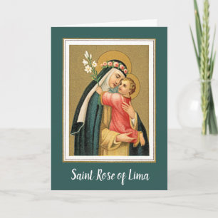 St Rose & the Christ Child (M 023) Blank Greeting Card