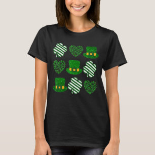 St  Saint Patrick's Day   Love Heart Shamrock Gree T-Shirt