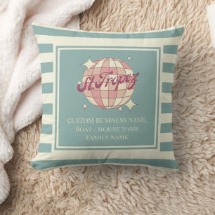 St Saint Tropez home boat decor pastel Throw Pillow