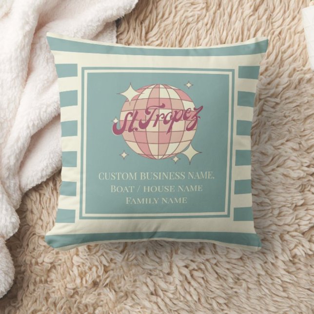 St Saint Tropez home boat decor pastel  Throw Pillow (Creator Uploaded)