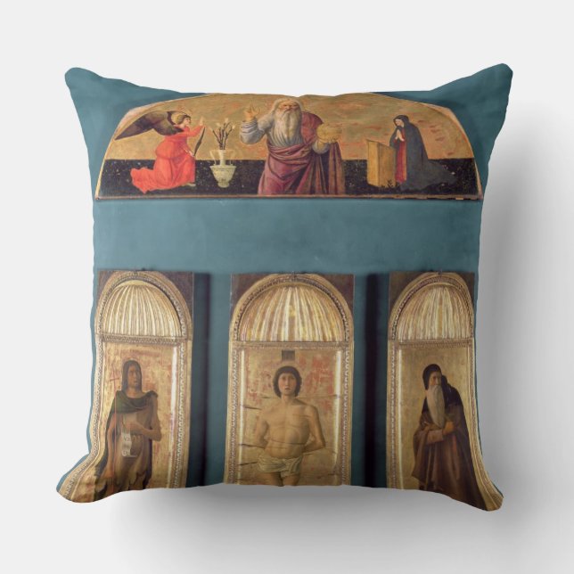 St.Sebastian between St. John the Baptist and St. Throw Pillow (Front)