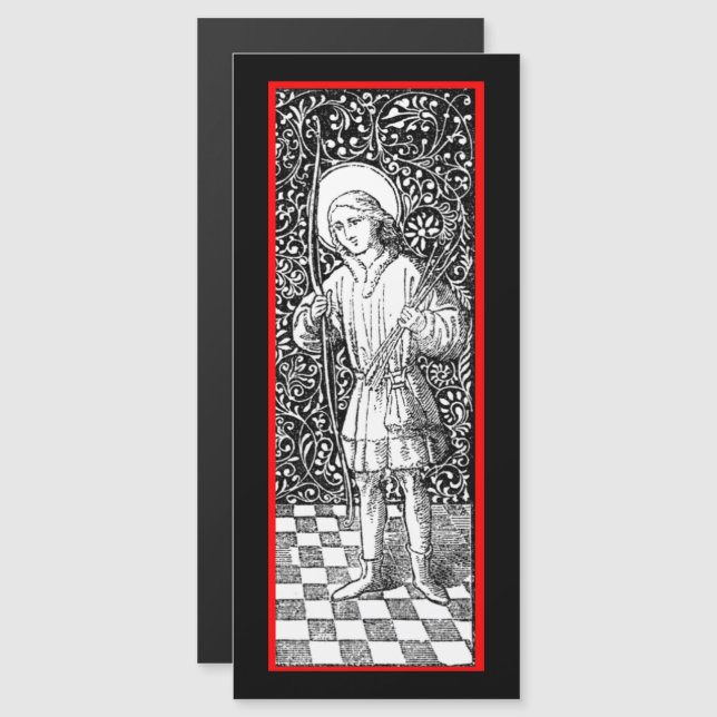St. Sebastian (BG 01b) Magnetic Greeting Card (Front/Back)