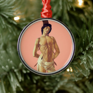 St. Sebastian by Boticelli, recontextualized Metal Ornament