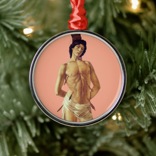 St. Sebastian by Boticelli, recontextualized Metal Ornament (Tree)