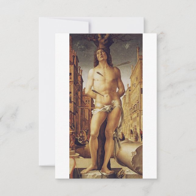 St Sebastian by Liberale Da Verona Thank You Card (Front)