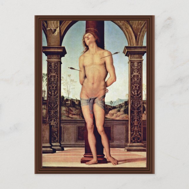 St. Sebastian By Perugino Pietro (Best Quality) Postcard (Front)