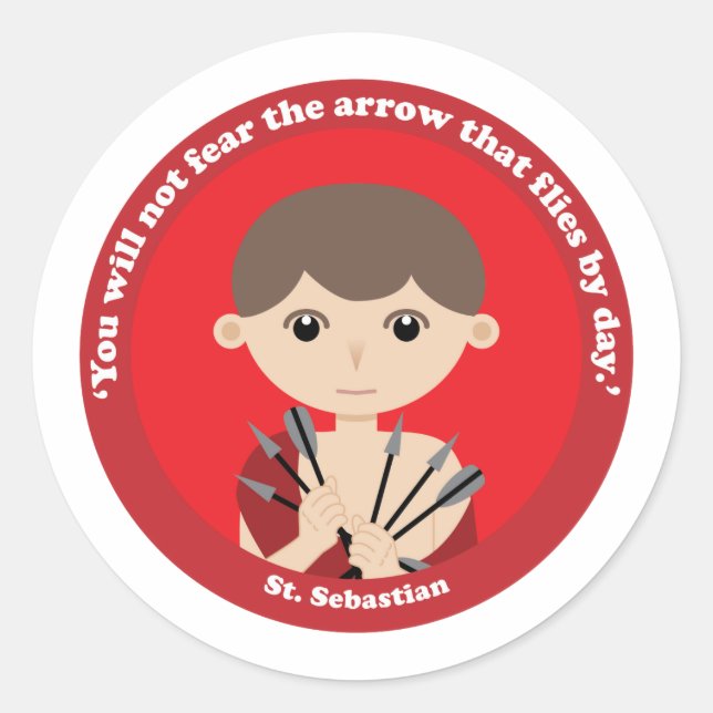 St. Sebastian Classic Round Sticker (Front)
