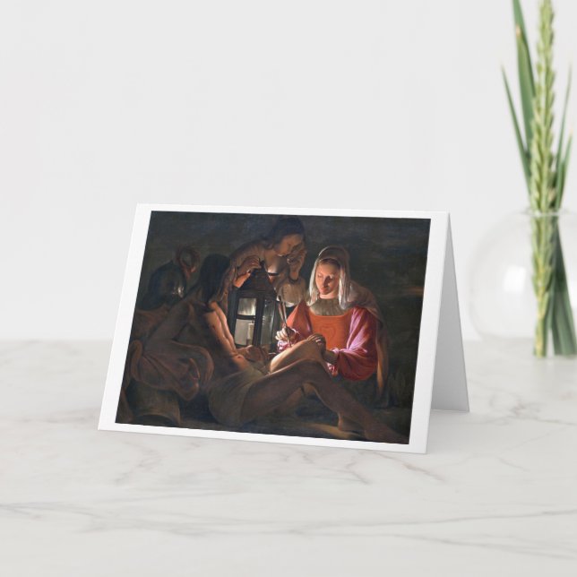 St. Sebastian Embraced by Irene, La Tour Card (Front)