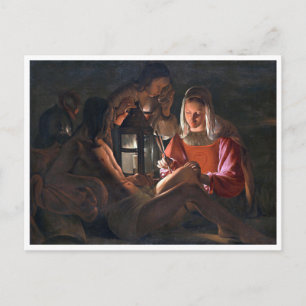 St. Sebastian Embraced by Irene, La Tour Postcard