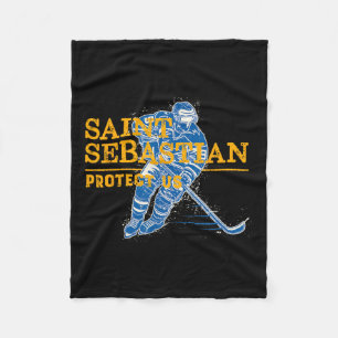 St Sebastian Hockey Patron Saint Of Sports Athlete Fleece Blanket
