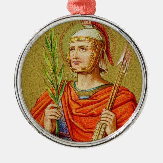 St. Sebastian (SNV 24) Premium Round Metal Ornament (Front)