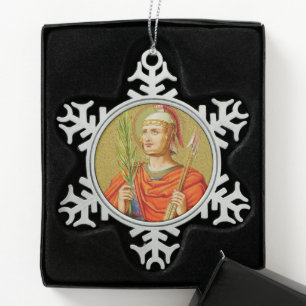 St. Sebastian (SNV 24) Snowflake Pewter Christmas Ornament