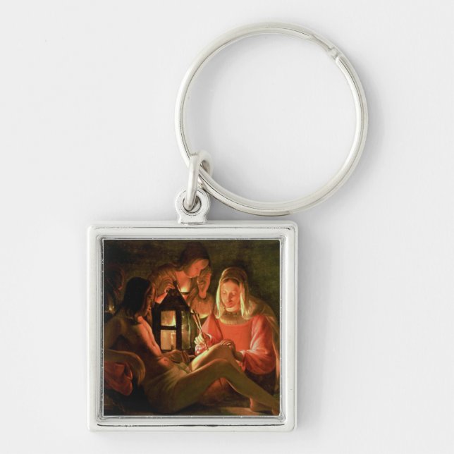 St. Sebastian tended by the Holy Woman (oil on can Keychain (Front)