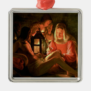 St. Sebastian tended by the Holy Woman (oil on can Metal Ornament