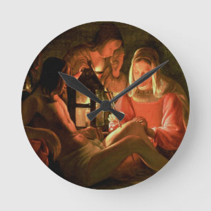 St. Sebastian tended by the Holy Woman (oil on can Round Clock