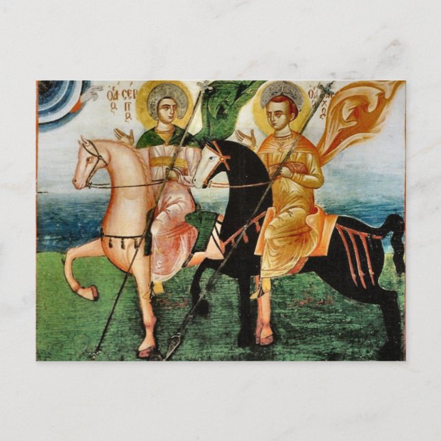 St. Sergius and Bacchus Orthodox Christian Icon Postcard (Front)