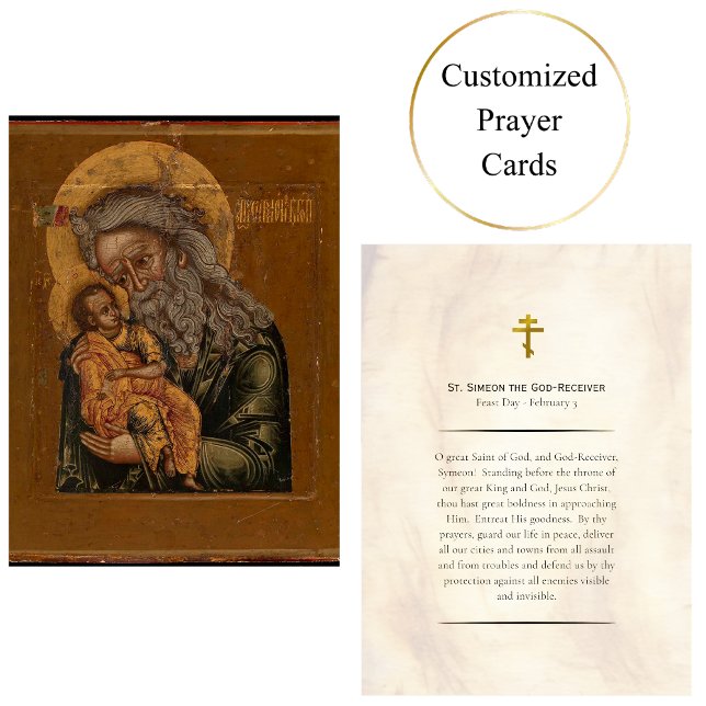 St. Simeon la carte de prière orthodoxe Dieu-Recev (Créateur téléchargé)