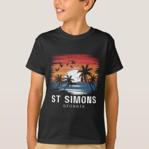 St Simons Beach Georgia Surfing Surfer  T-Shirt