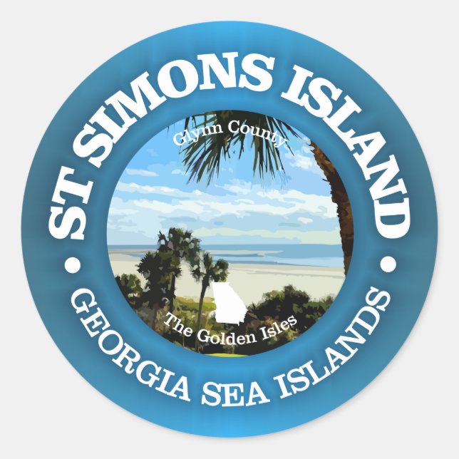 St Simons (C) Classic Round Sticker (Front)