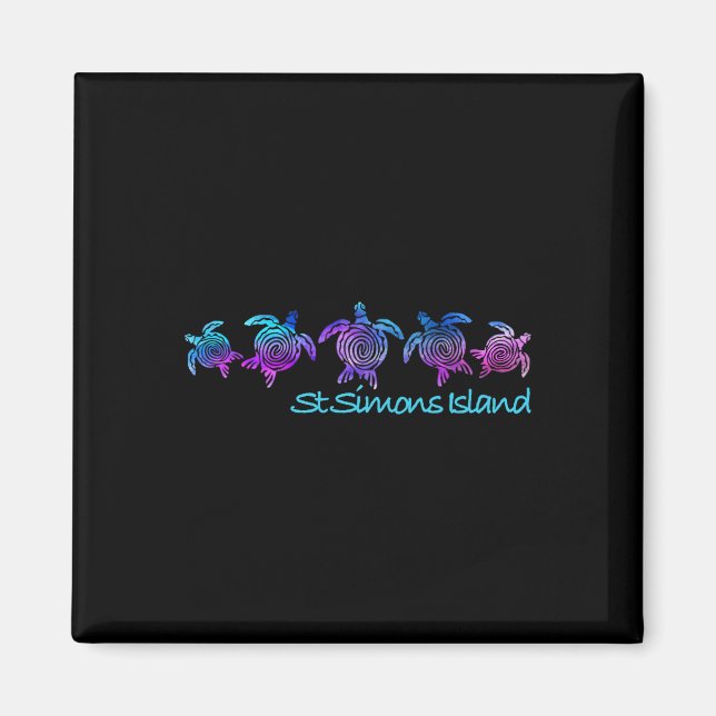 St. Simons Island Beach Design Tribal Turtle Gift  Magnet (Front)