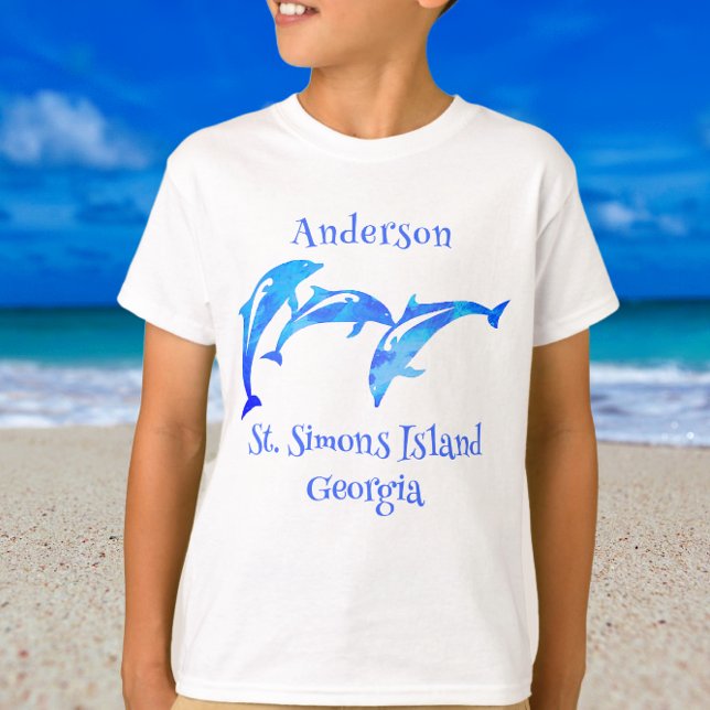 St. Simons Island GA Playful Dolphins T-Shirt (Creator Uploaded)
