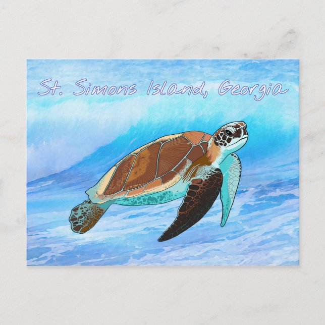 St. Simons Island, GA Sea Turtle Postcard (Front)
