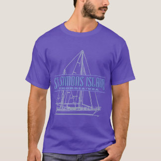 St Simons Island Georgia Sailboat Souvenir Oversiz T-Shirt