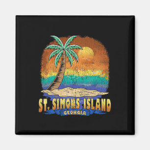 St. Simons Island Georgia Vintage Distressed Souve Magnet