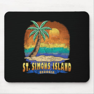 St. Simons Island Georgia Vintage Distressed Souve Mouse Pad