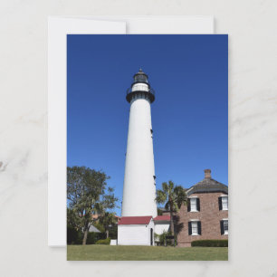St. Simons Island Lighthouse Picture on a  Holiday Card