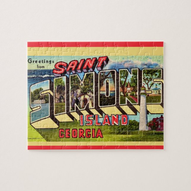 St Simons Island Retro  Jigsaw Puzzle (Horizontal)
