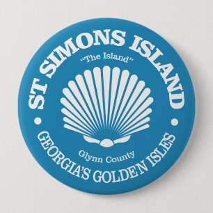 St Simons Island (seashell) 4 Inch Round Button