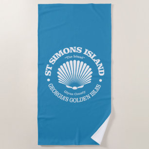 St Simons Island (seashell) Beach Towel